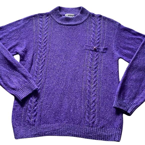 De Rotchild Silk/Angora/Lambswool Blend Mock Neck Sweater Sz L - Picture 6 of 11